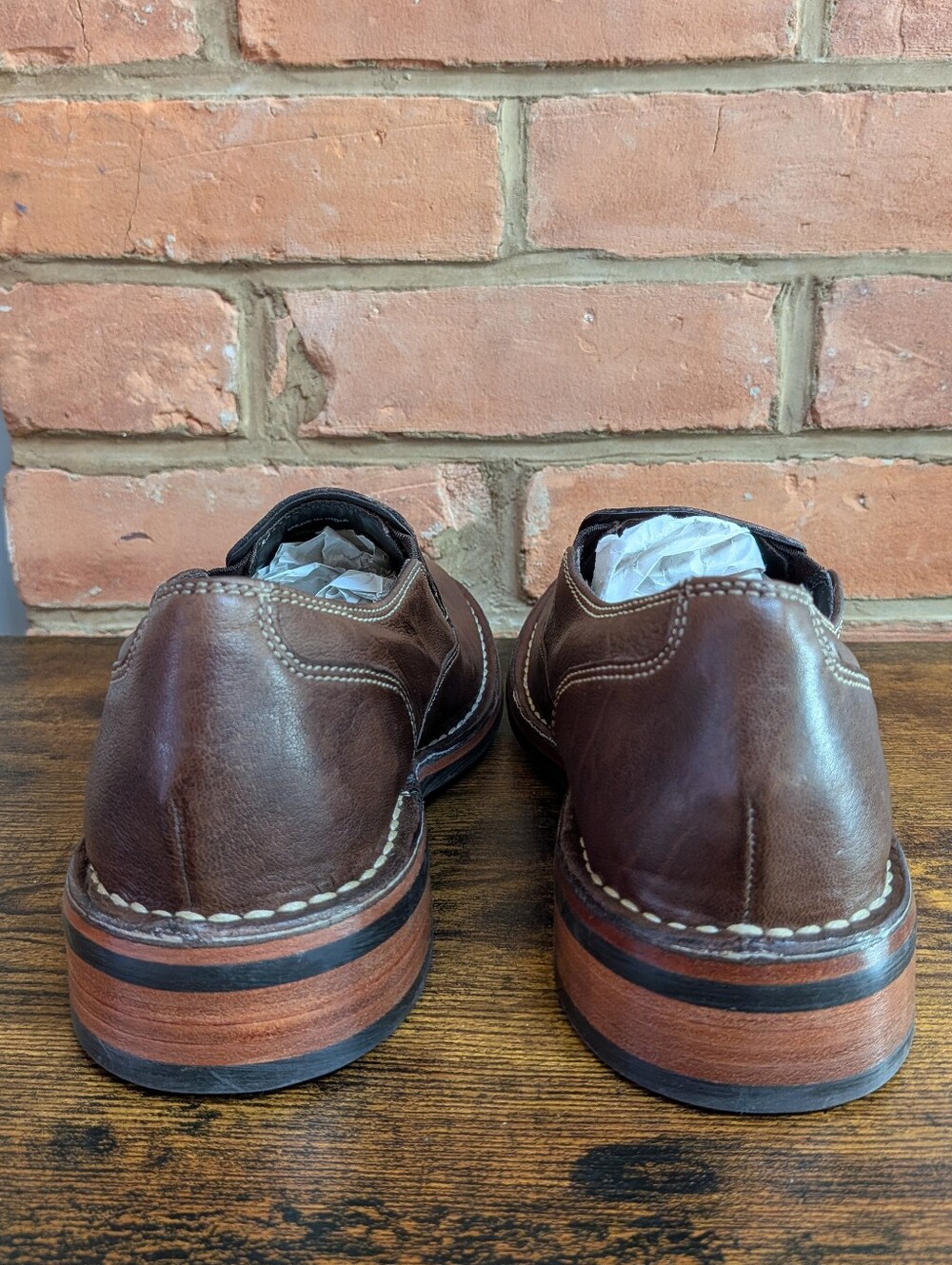 Cole Haan Nike Air Brown Leather Slip On Loafers Men's Size 7.5 US - Picture 5 of 9
